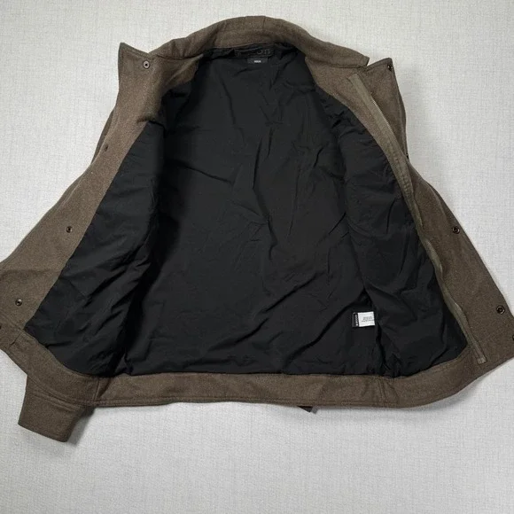 B. Scott Jacket Wool Blend Utility Style Brown Zip Front Streetwear Size M